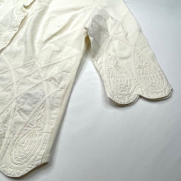 Soft Surroundings Embroidered Soutache Cotton Button Front Top NEW - Picture 6 of 9